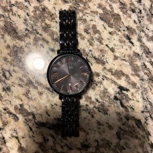 Black and Gold Fossil Watch (womens)